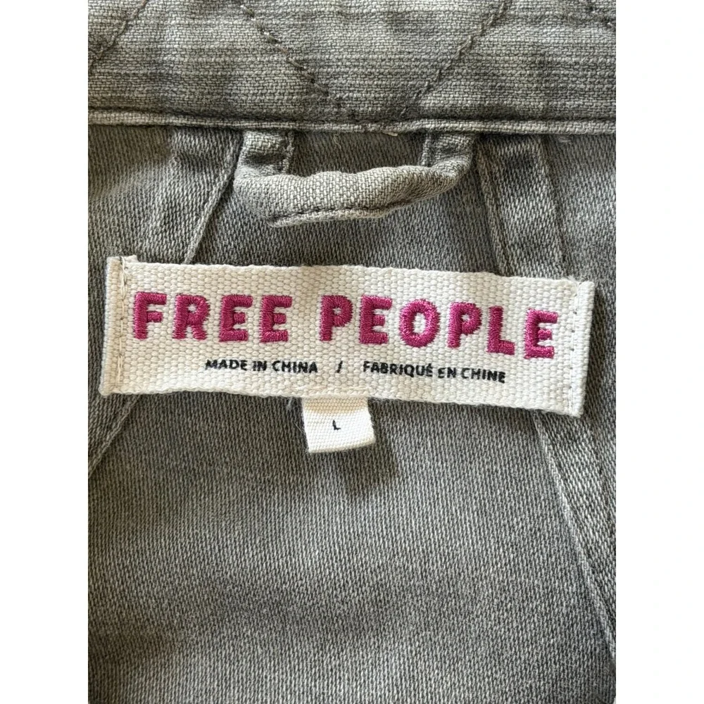 Free People Not Your Brothers Surplus Jacket Olive Green Utility Coat Large